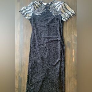 Laurence Kazar 100% Silk Vintage Beaded Dress